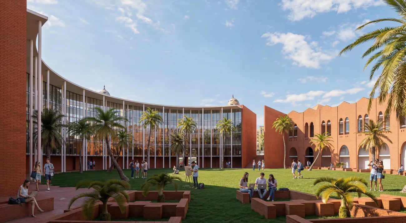 Refreshed photoreal courtyard render