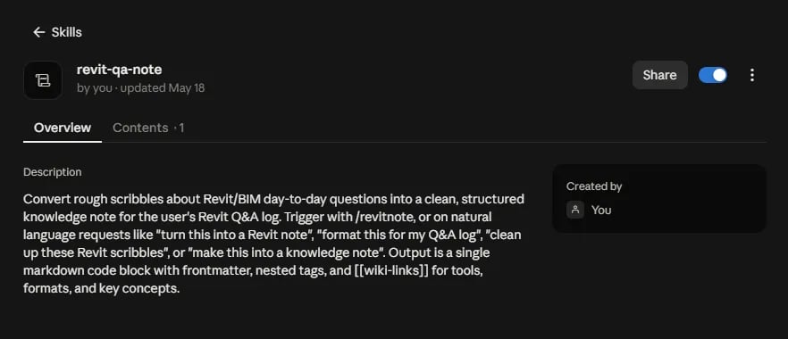 Revit Q and A knowledge capture skill