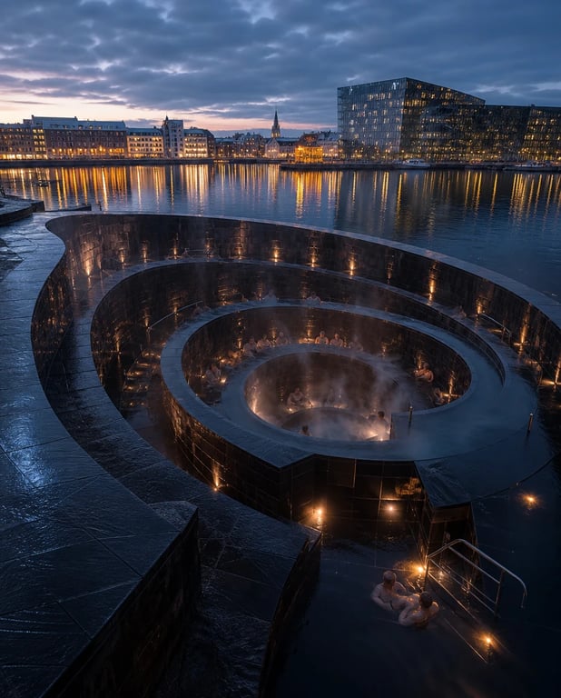 Spiral thermal baths — architectural concept study