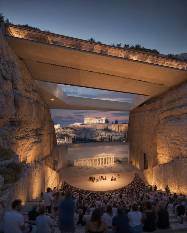 Carved performance amphitheatre — architectural concept study