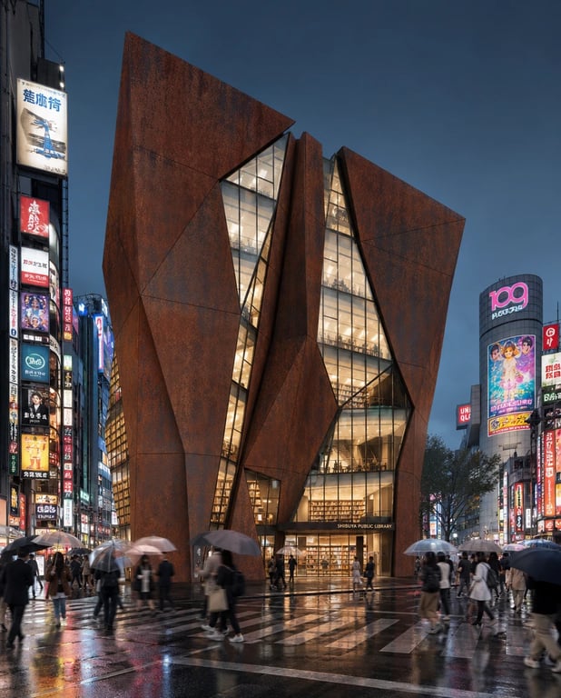 Folded library — architectural concept study