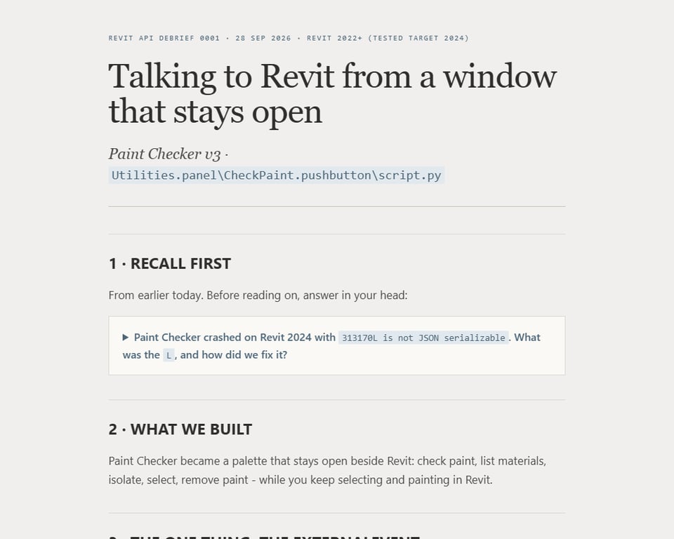 Preview of Paint Checker: a window that stays open — supplied HTML teaching document