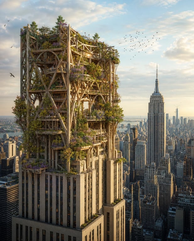 Rooftop pollinator sanctuary — architectural concept study