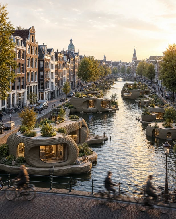 Canal housing pods — architectural concept study