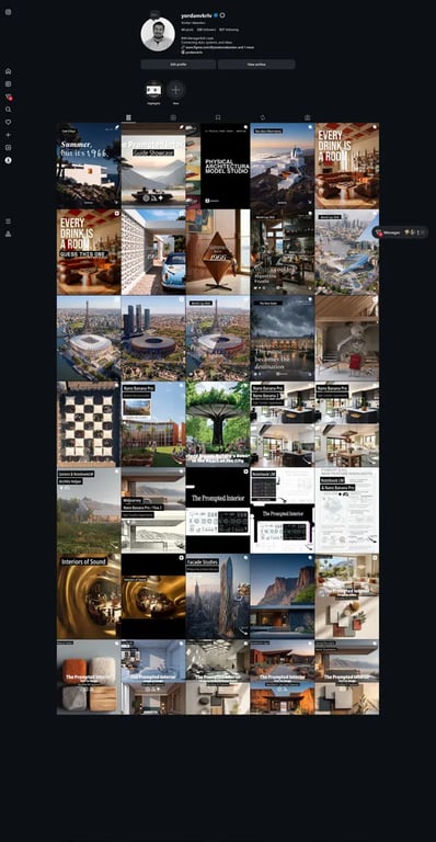 Instagram profile grid of architectural concepts