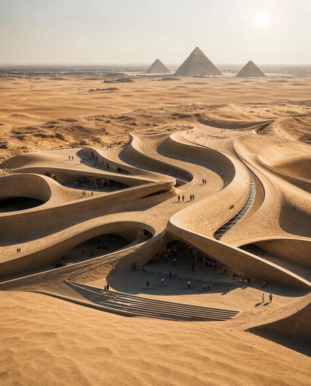 Wind-shaped desert museum — architectural concept study