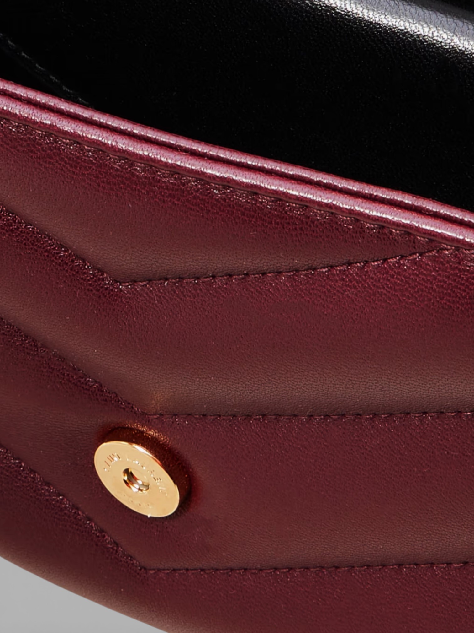 YSL LouLou Small in Burgundy, Material Detail