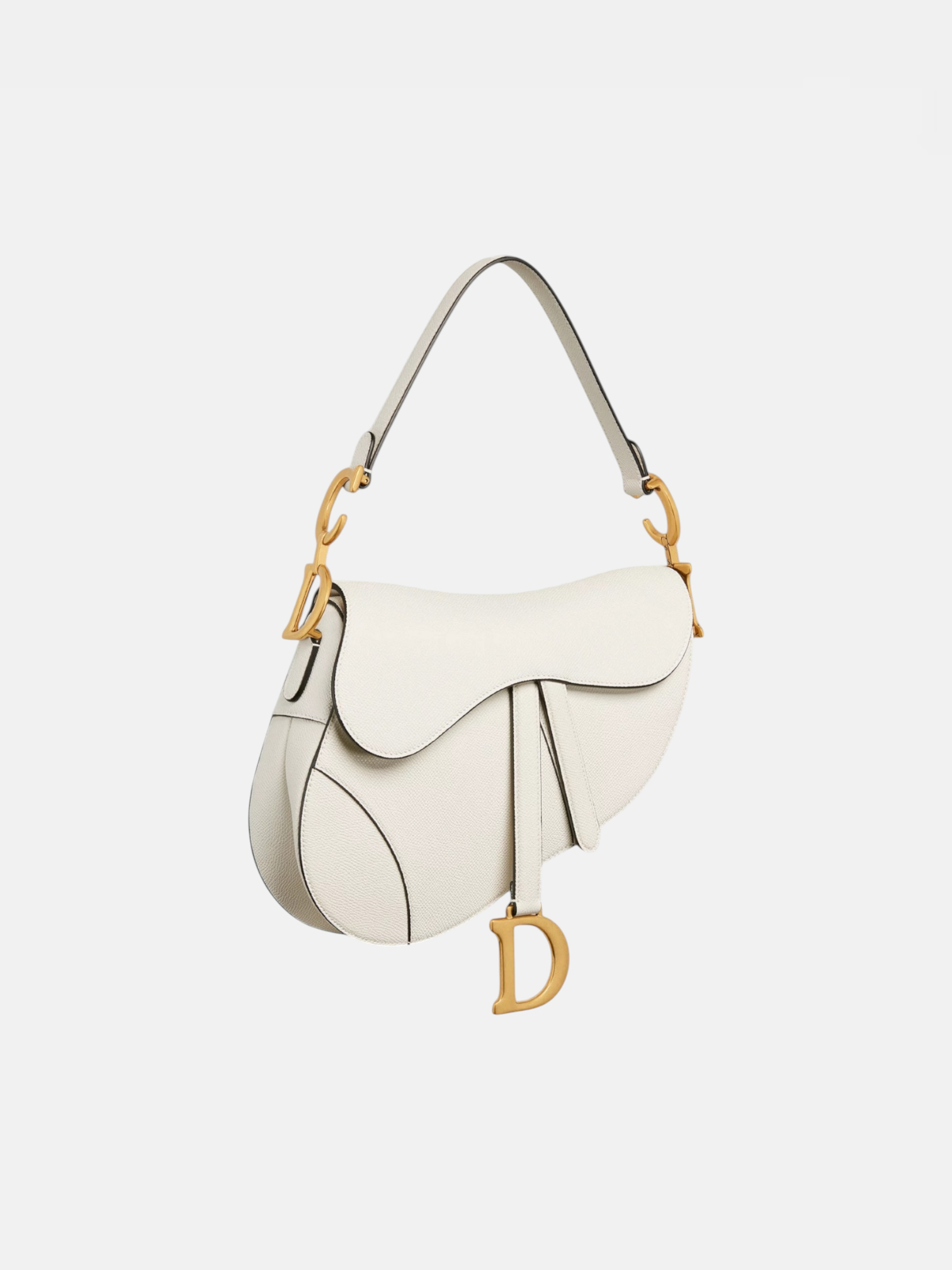 Dior Dior Saddle Bag Grained White – close-up detail view in premium quality with AA+ craftsmanship