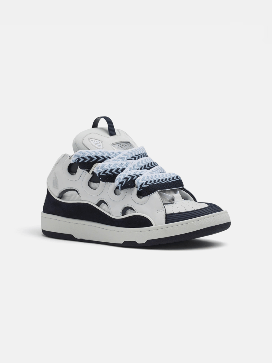 Lanvin Curb Sneaker White Navy Blue - Preview