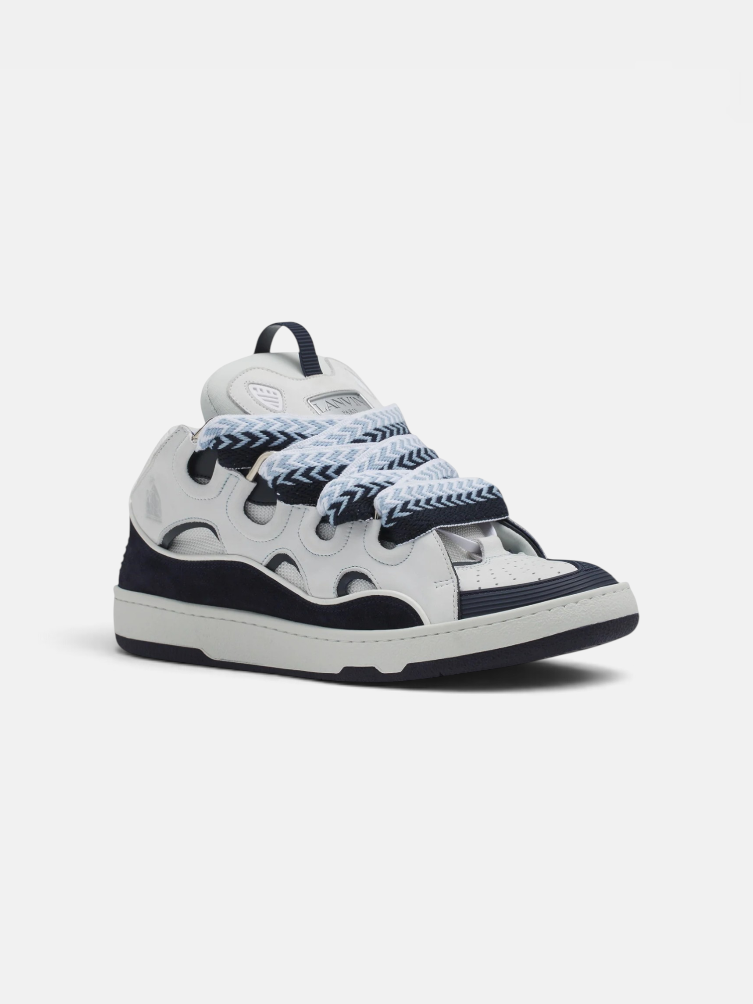 Lanvin Lanvin Curb Sneaker White Navy Blue – side profile view in premium quality with AA+ craftsmanship
