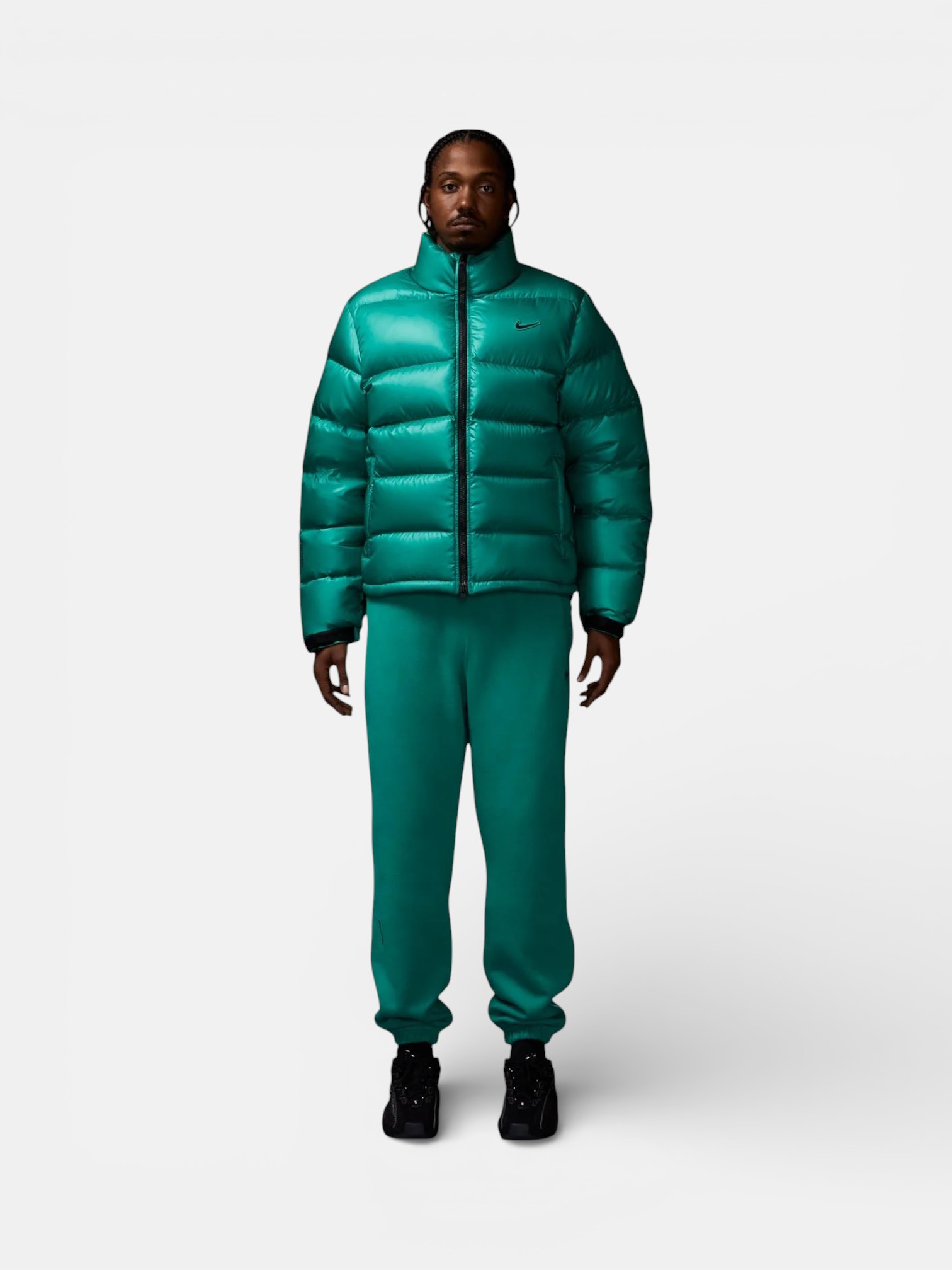 Nike Nike Nocta Sunset Puffer Jacket Neptune Green – detail view in premium quality with AA+ craftsmanship