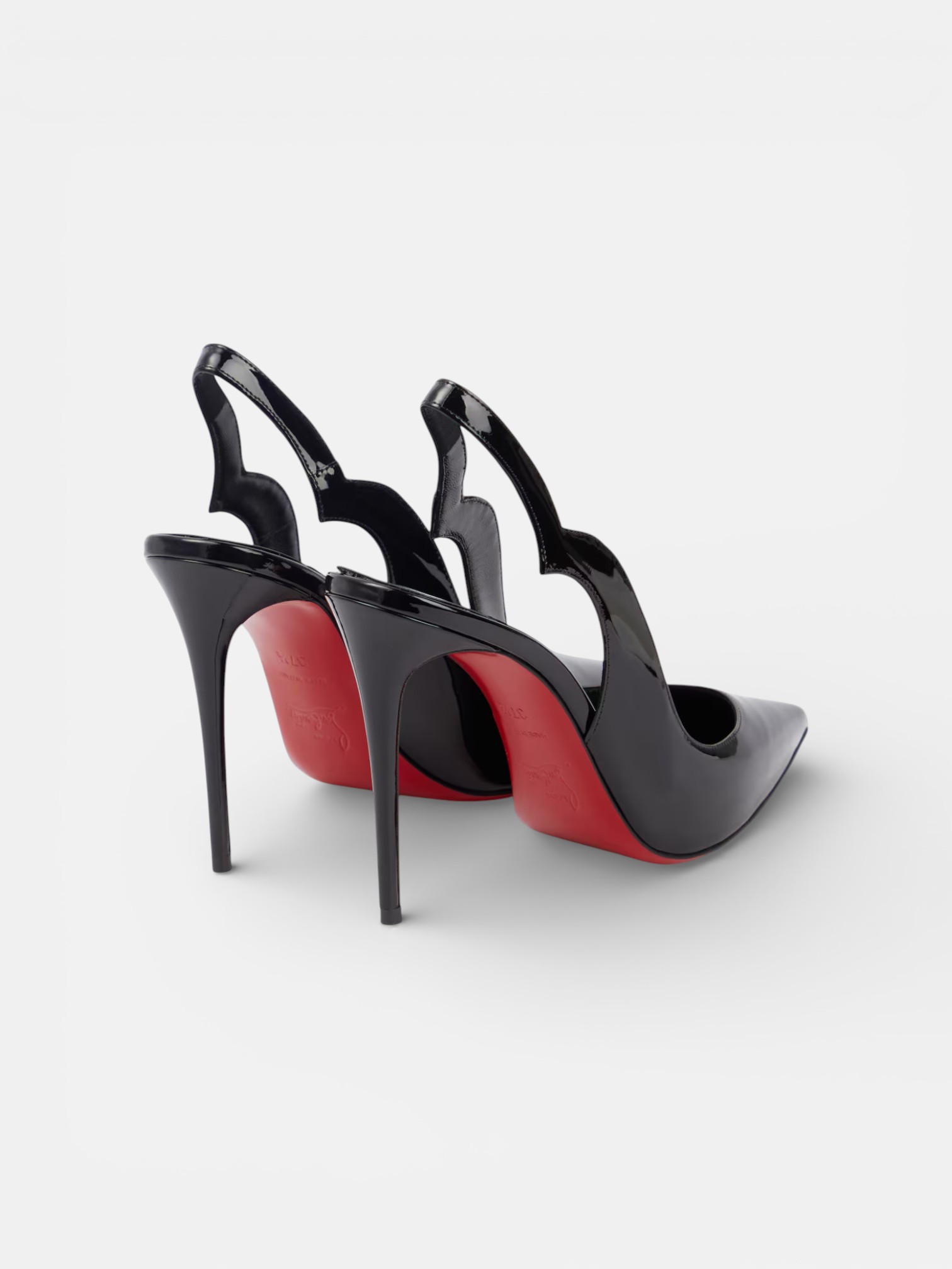 Louboutin Louboutin Hot Chick Slingback Pumps Black – close-up detail view in premium quality with AA+ craftsmanship