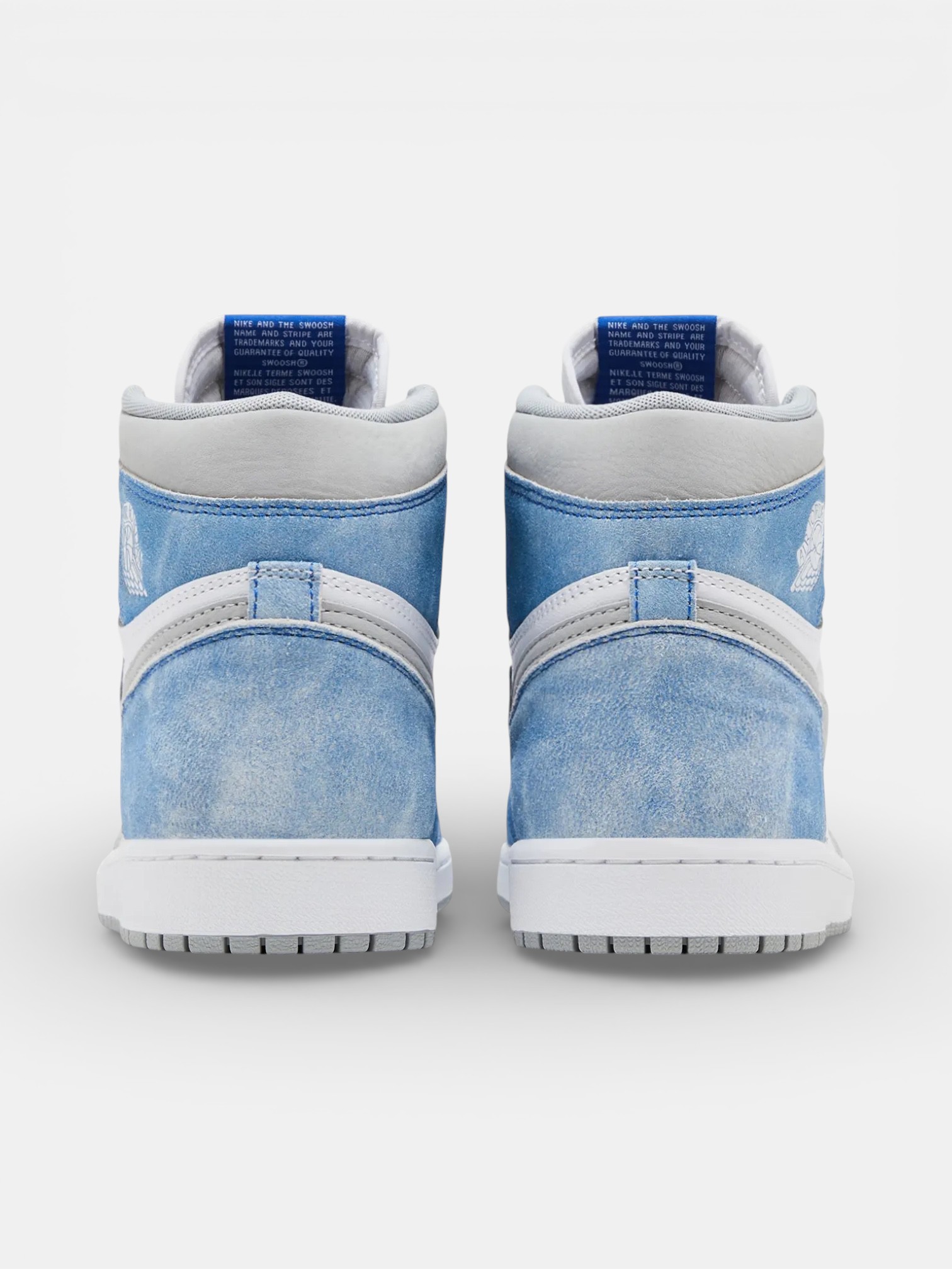 Jordan Jordan 1 Retro High Hyper Royal Smoke Grey – detail view in premium quality with AA+ craftsmanship