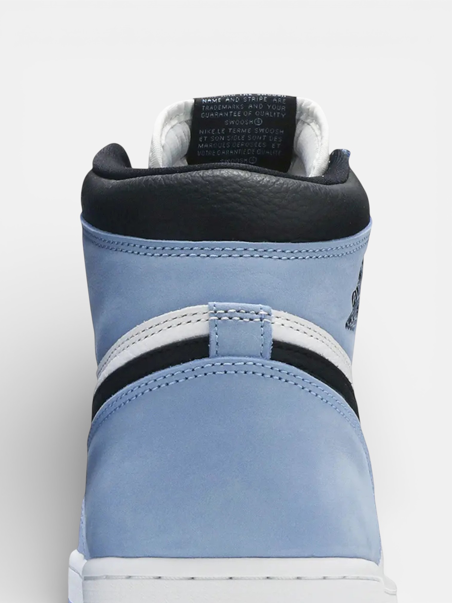 Jordan Jordan 1 Retro University Blue – detail view in premium quality with AA+ craftsmanship