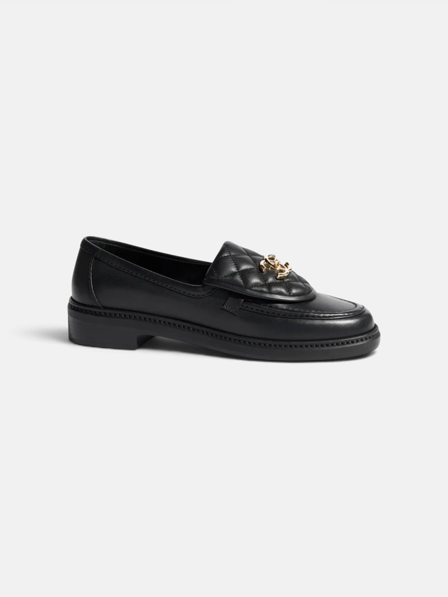 Chanel Moccasins In Lambskin Leather Black