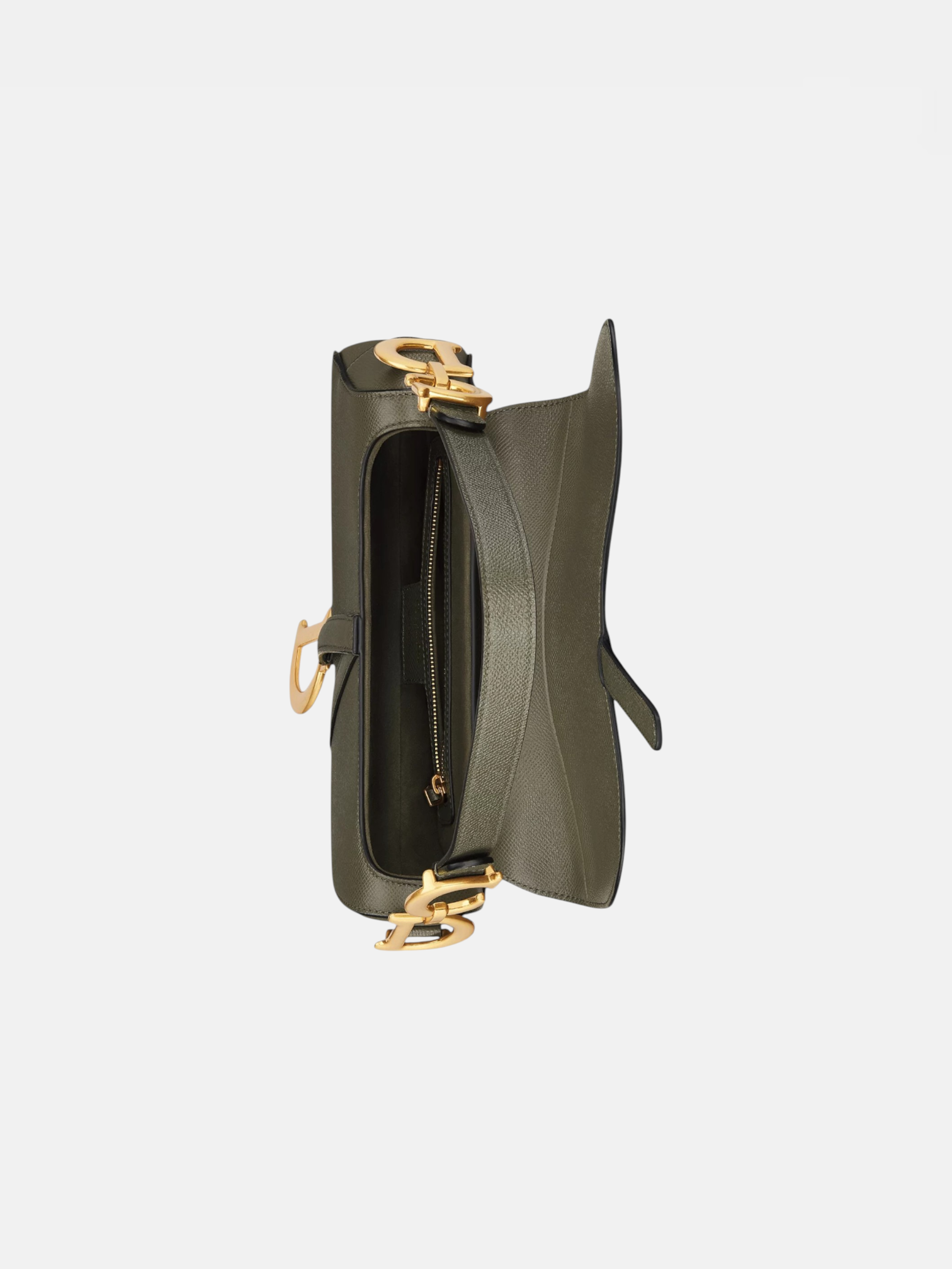 Dior Dior Saddle Bag Grained Olive Green – close-up detail view in premium quality with AA+ craftsmanship