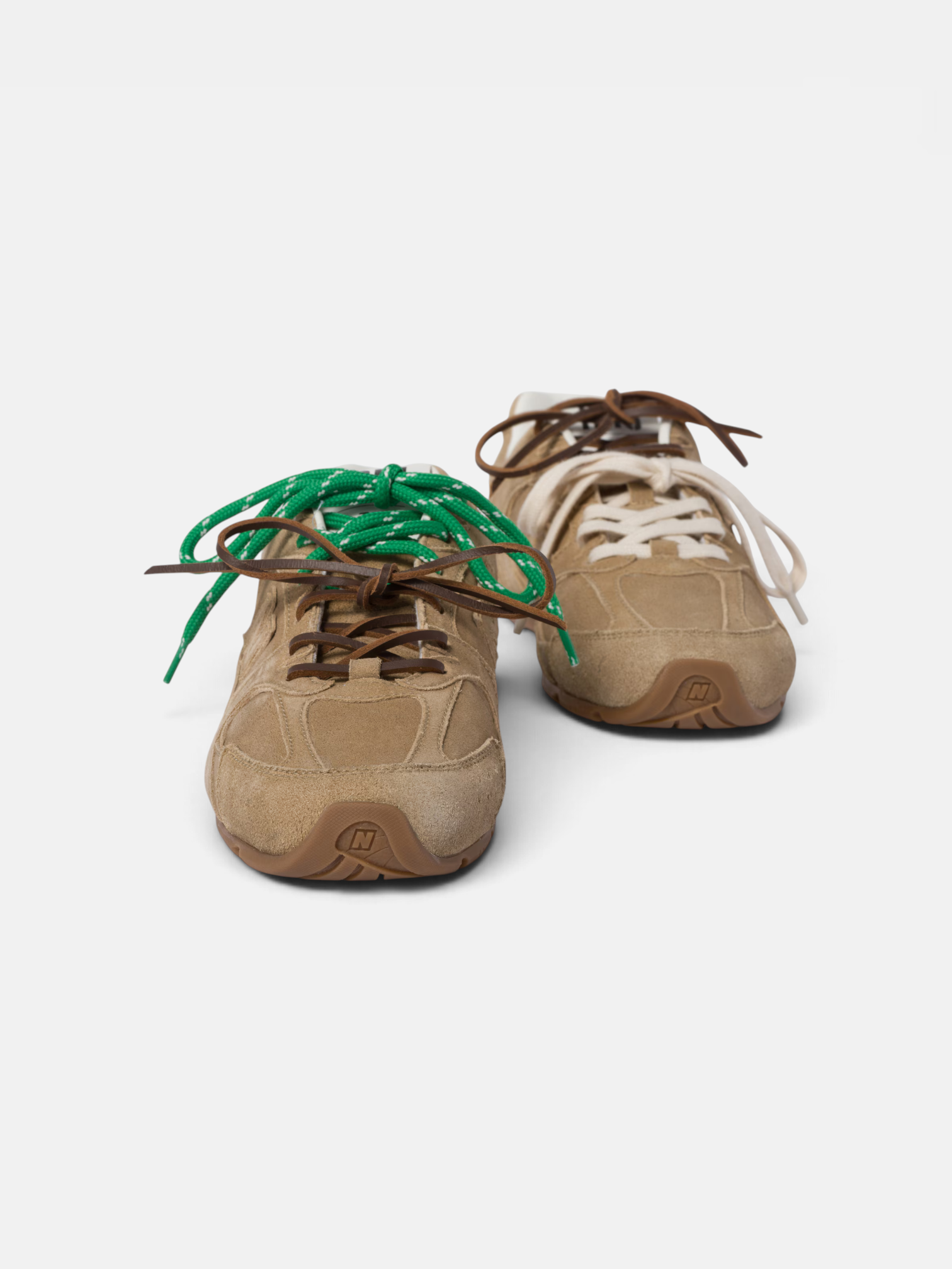 MiuMiu MiuMiu 530 SL Suede Sneakers Ecru – back view in premium quality with AA+ craftsmanship