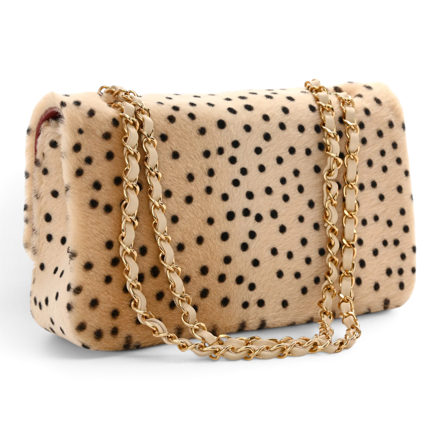 Chanel Chanel Flap Bag Cheetah Print Light Beige & Black – close-up detail view in premium quality with AA+ craftsmanship