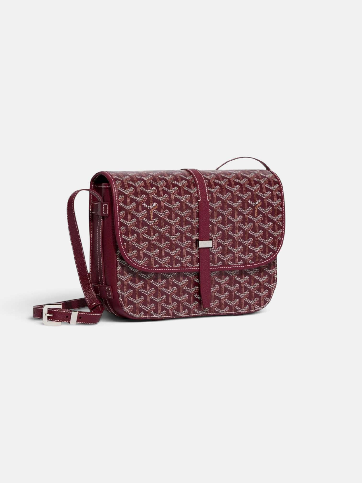 Goyard Goyard Belvedere MM Bag Burgundy – side profile view in premium quality with AA+ craftsmanship
