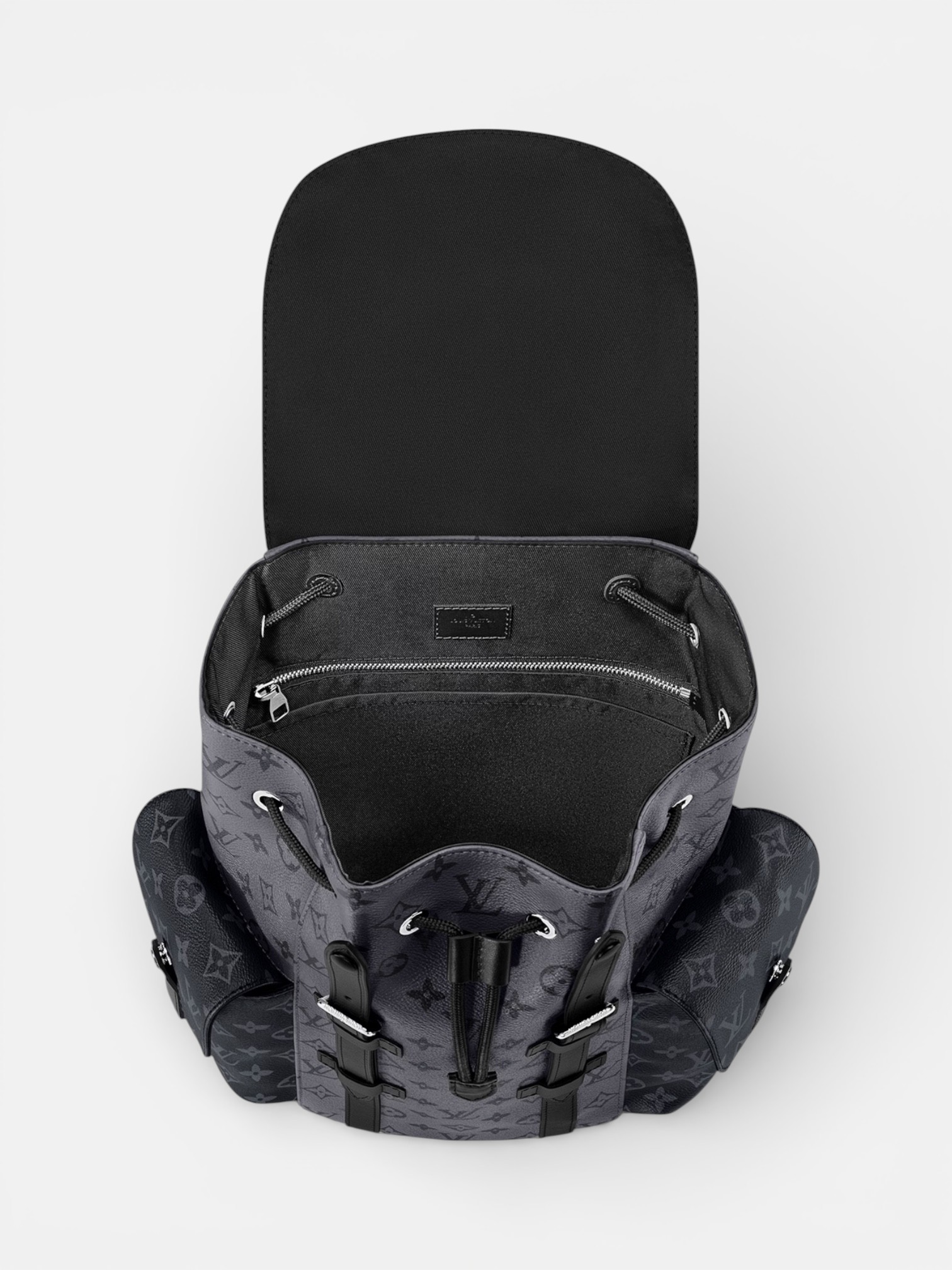 Louis Louis Vuitton Christopher PM Backpack Monogram Eclipse – detail view in premium quality with AA+ craftsmanship