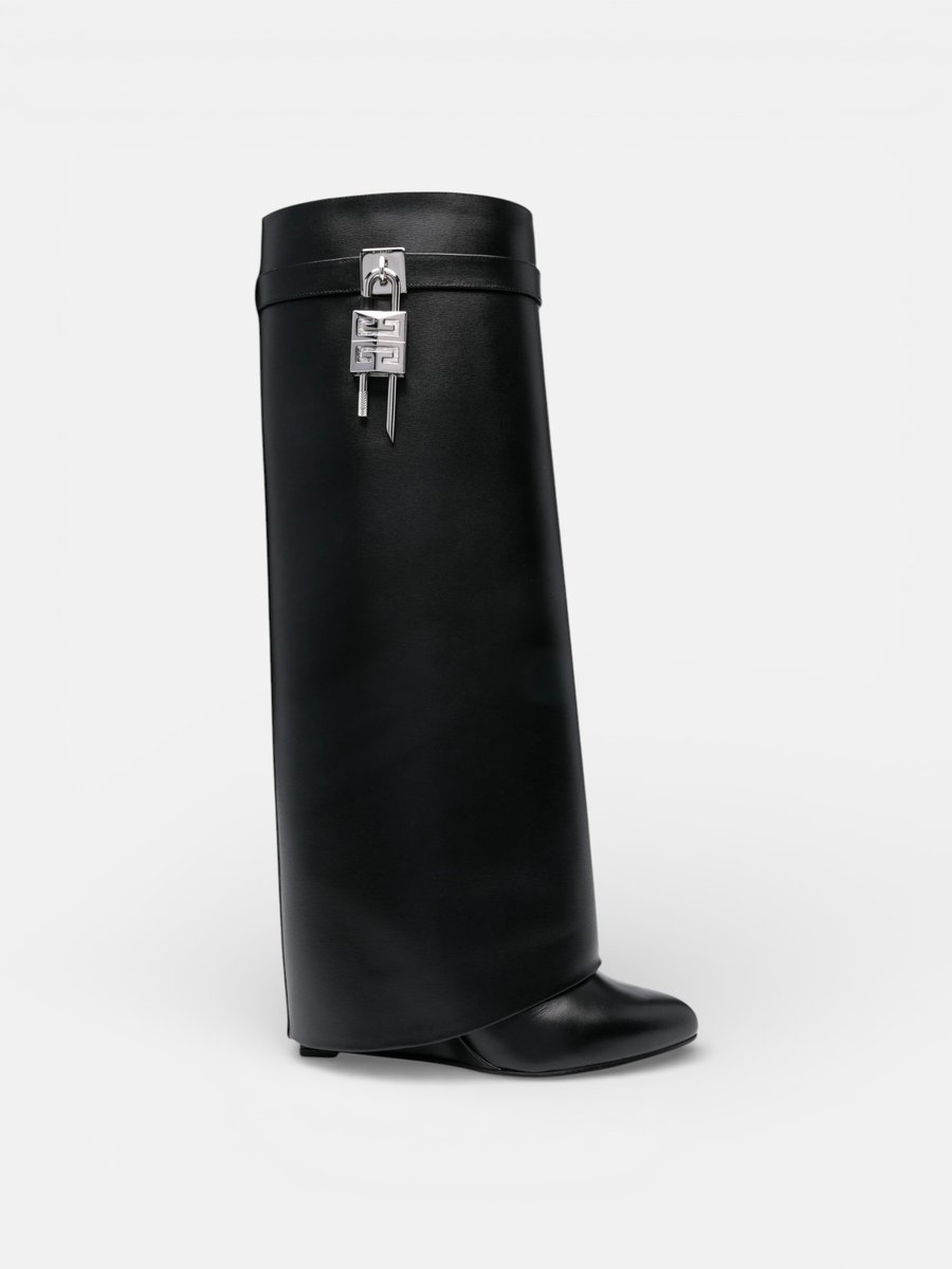 Givenchy Shark Lock Leather Boots Black