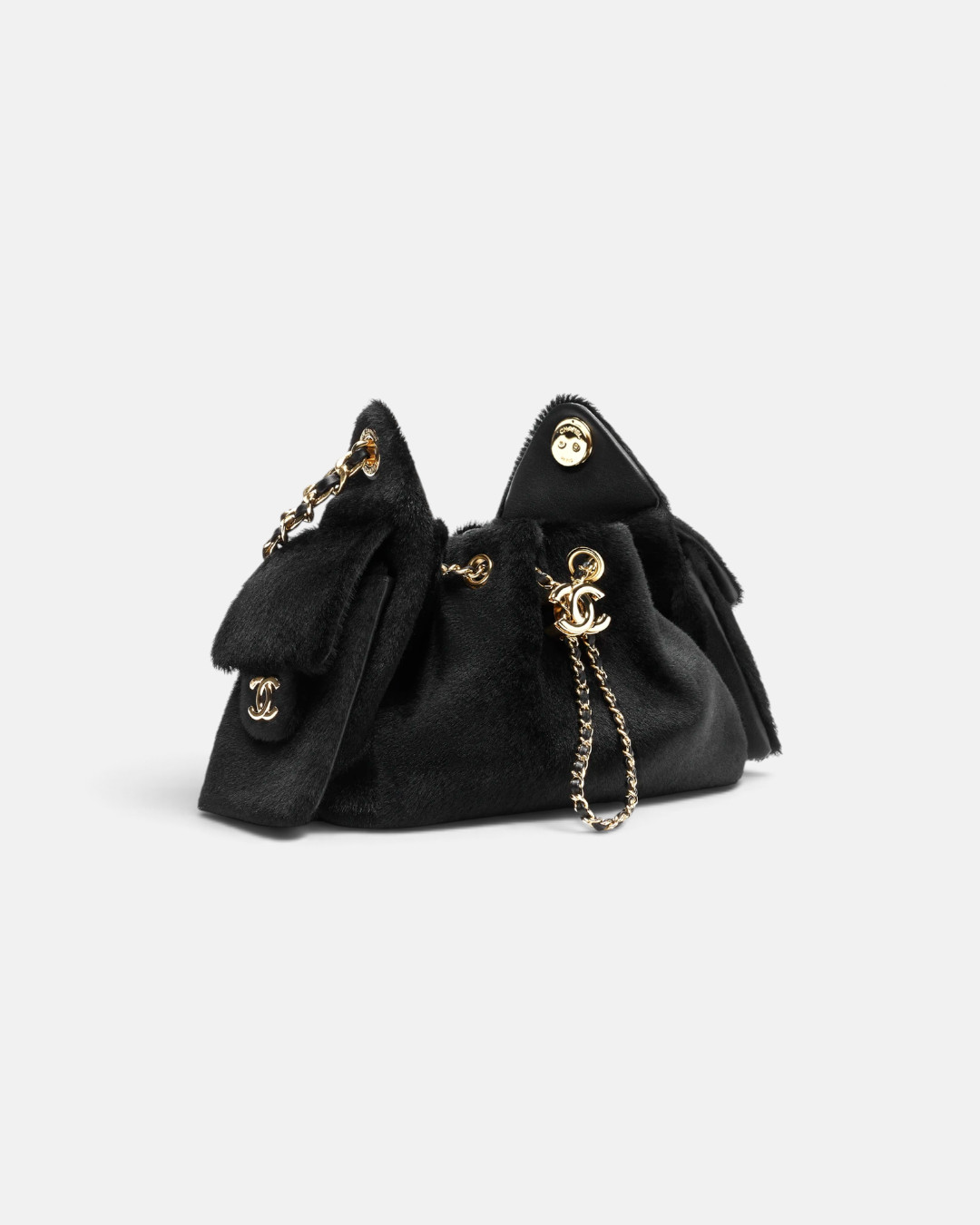 Chanel Chanel 25 Mini Lambskin Black – side profile view in premium quality with AA+ craftsmanship