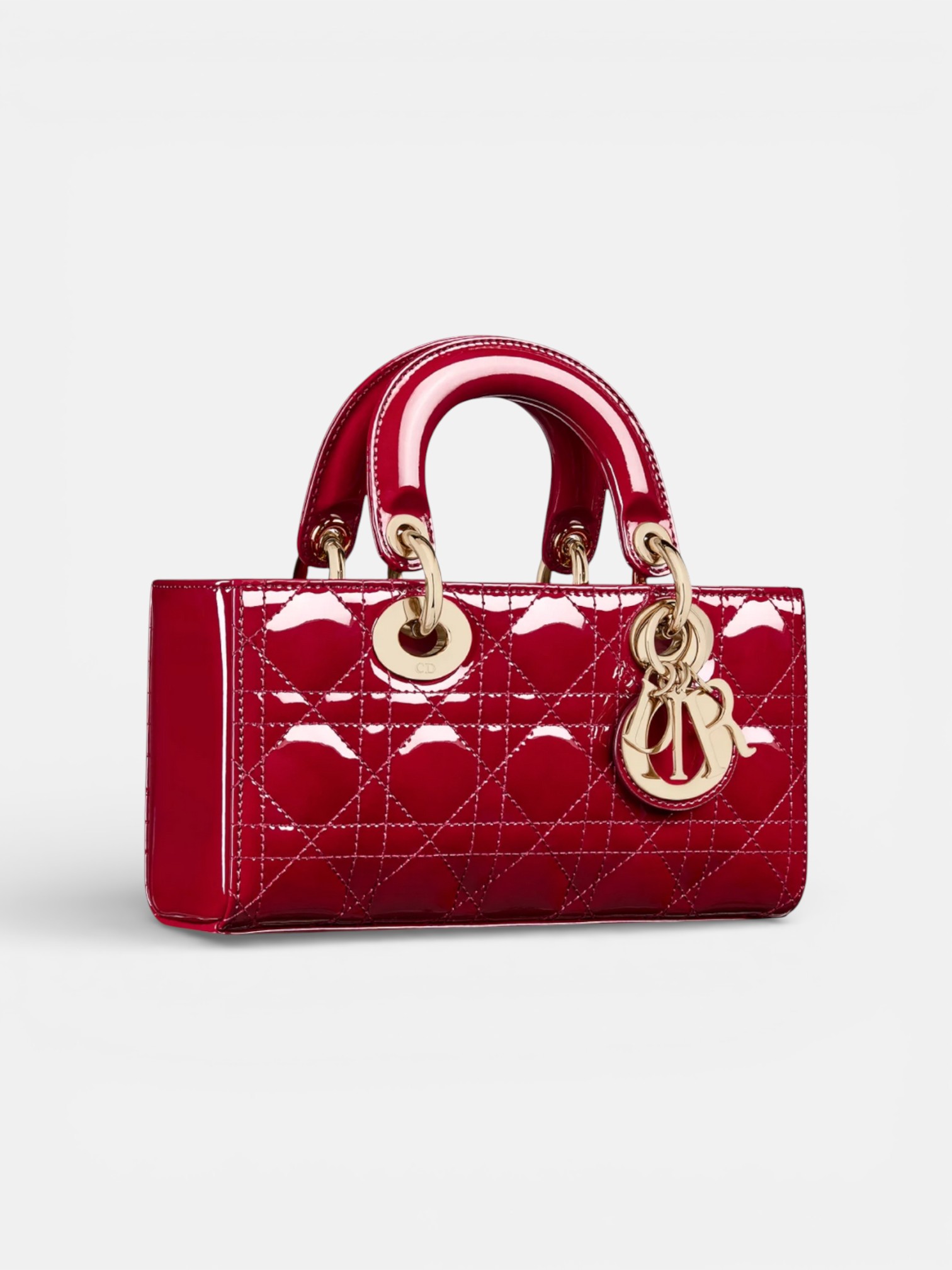 Dior Dior Small Lady D-Joy Bag Cherry Red – close-up detail view in premium quality with AA+ craftsmanship