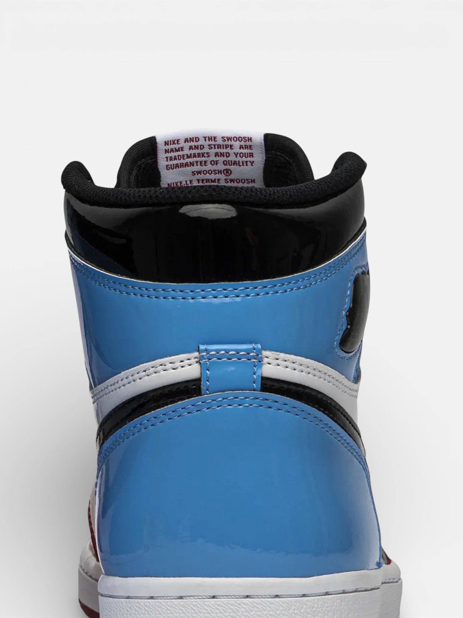 Jordan Jordan 1 Retro High Fearless UNC Chicago – detail view in premium quality with AA+ craftsmanship