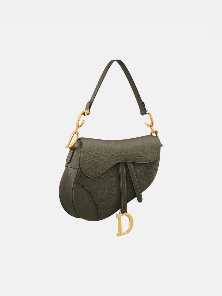 Dior Saddle Bag Grained Olive Green - Preview