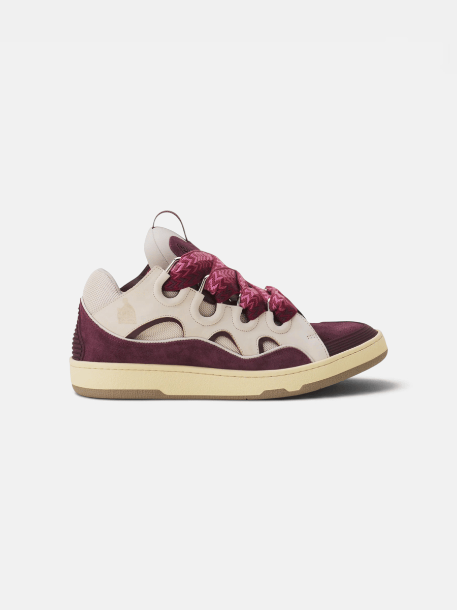 Lanvin Curb Sneaker Beige Burgundy