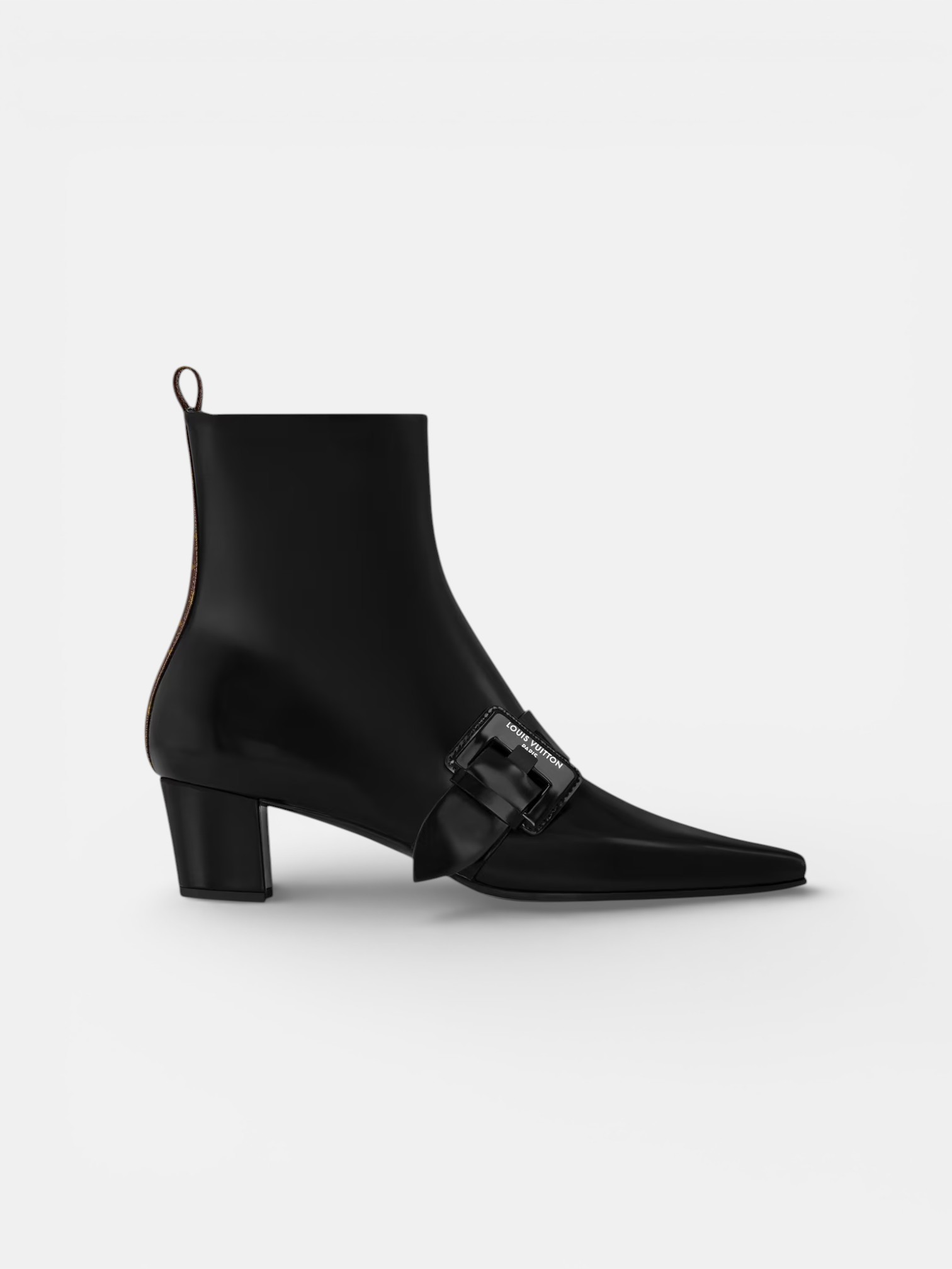 Louis Louis Vuitton Fusee Ankle Boots Black – side profile view in premium quality with AA+ craftsmanship