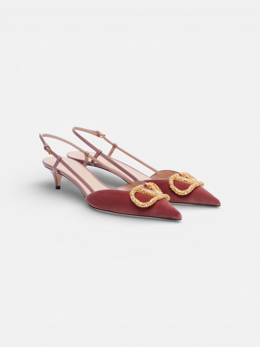 Valentino Garavani Velvet Slingback Pumps Red