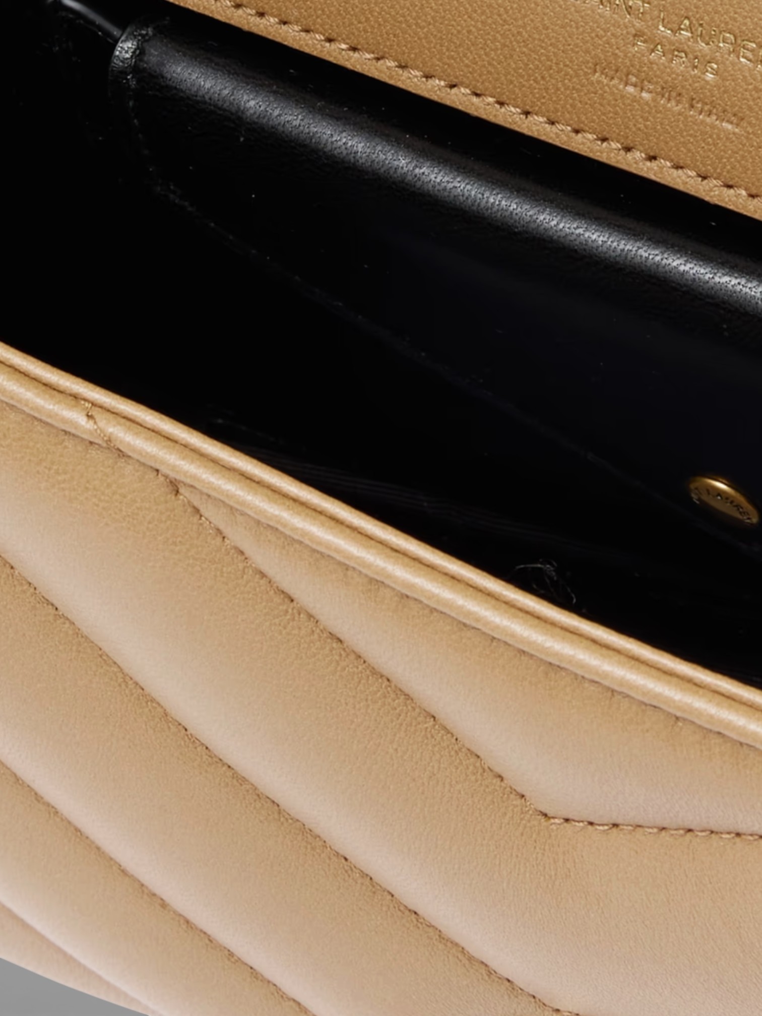 YSL YSL LouLou Small Natural Tan – back view in premium quality with AA+ craftsmanship