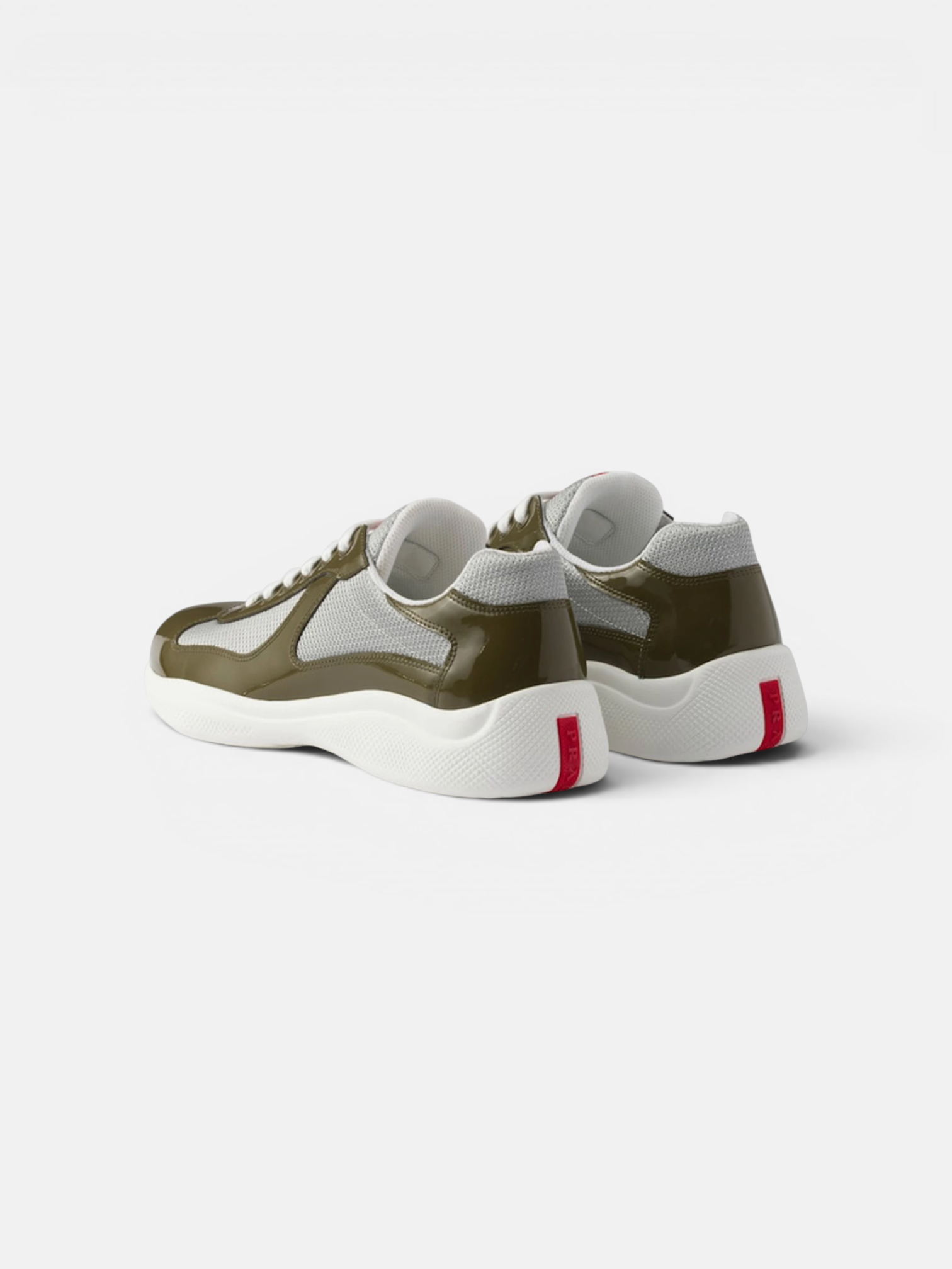 Prada Prada Cups Sneaker Olive Green – close-up detail view in premium quality with AA+ craftsmanship