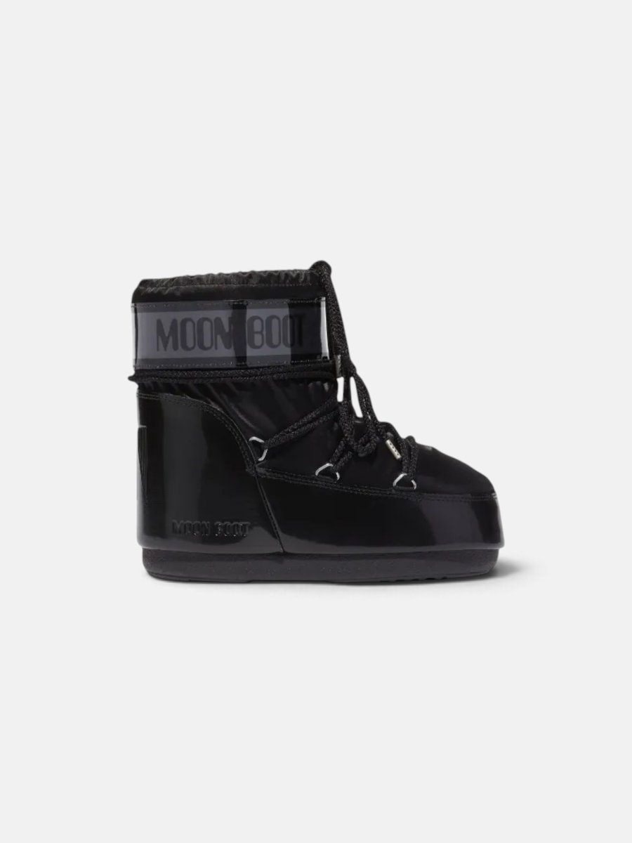 Moon Boot Icon Low Glance Satin Boots Black