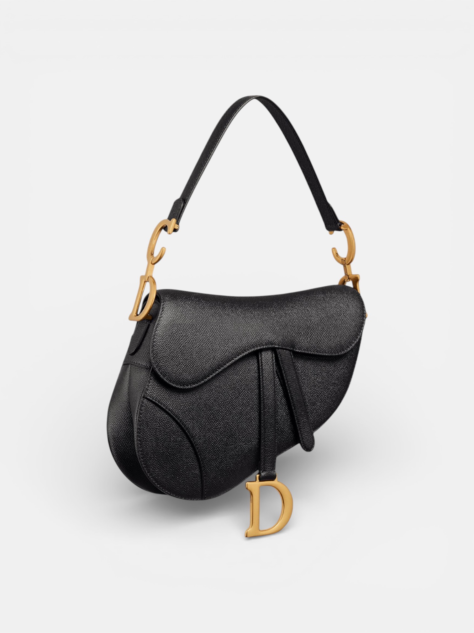 Dior Dior Saddle Bag Grained Black – back view in premium quality with AA+ craftsmanship