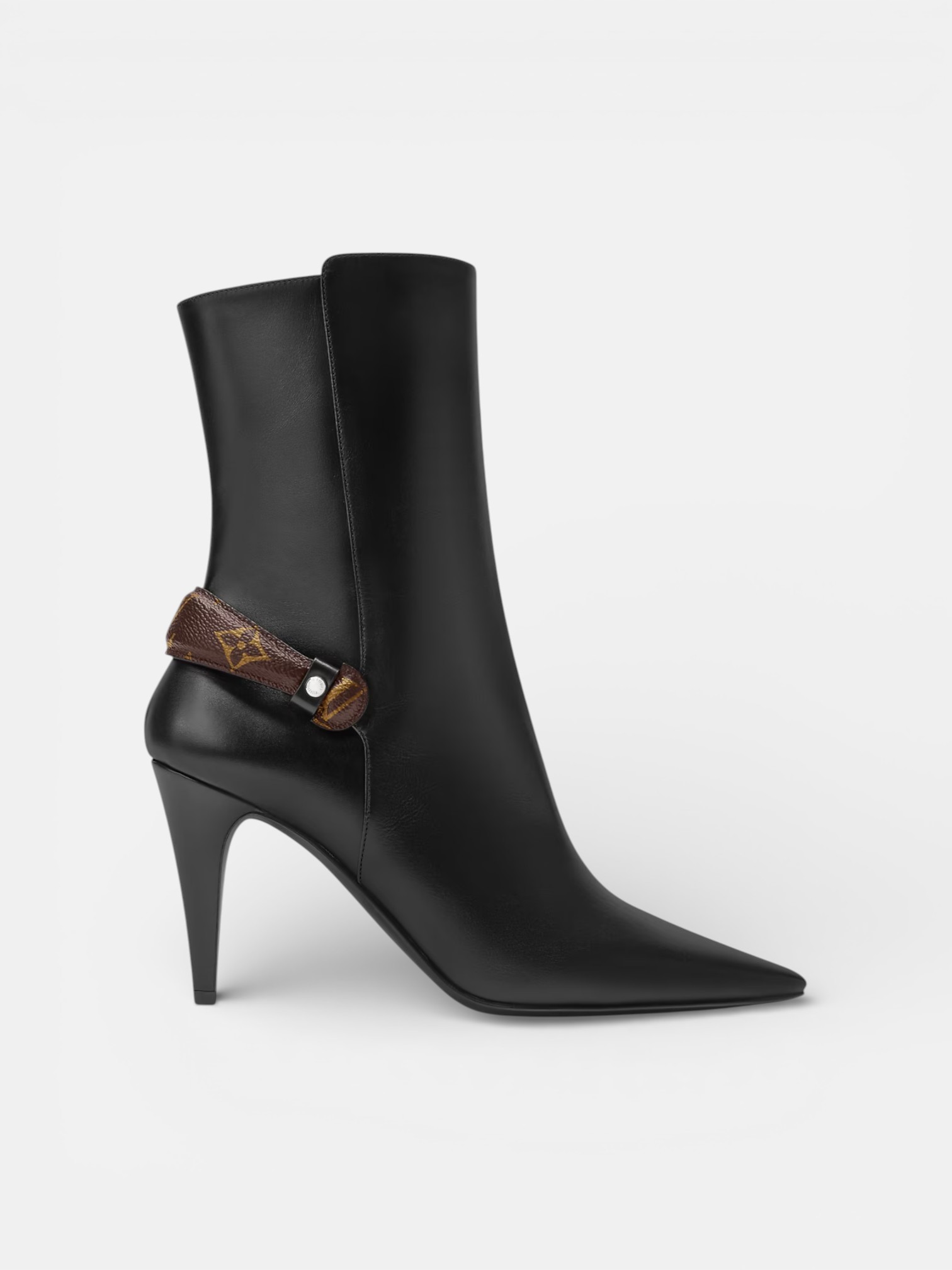 Louis Louis Vuitton Legacy Ankle Boots Black – side profile view in premium quality with AA+ craftsmanship