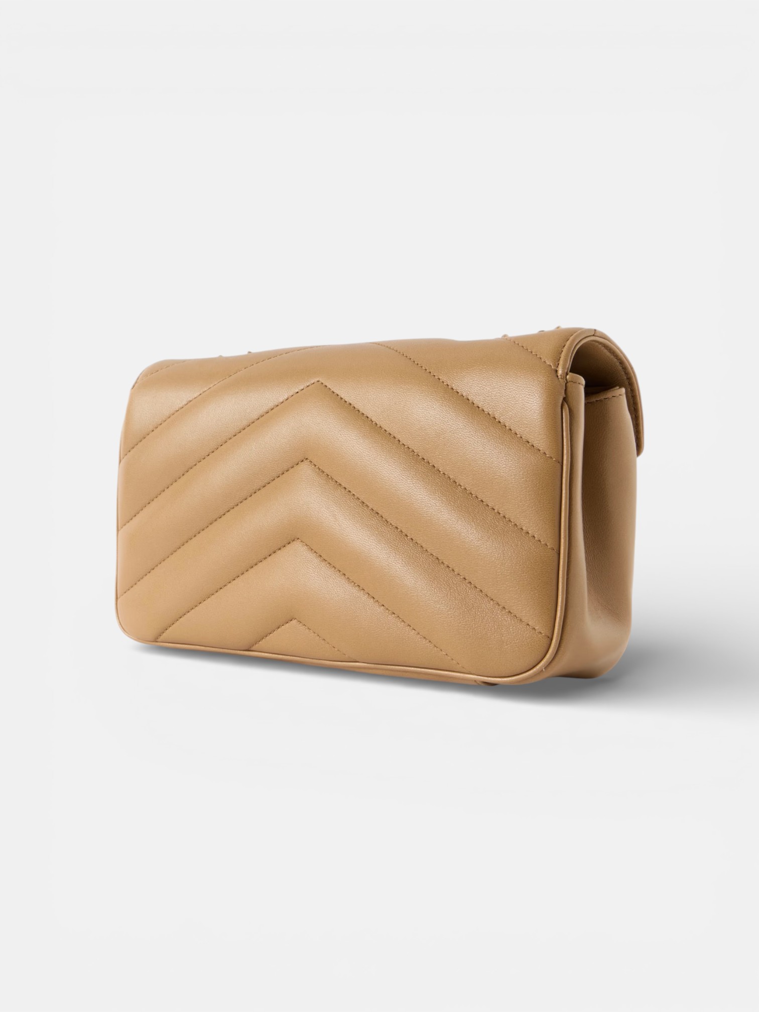 YSL YSL LouLou Small Natural Tan – side profile view in premium quality with AA+ craftsmanship