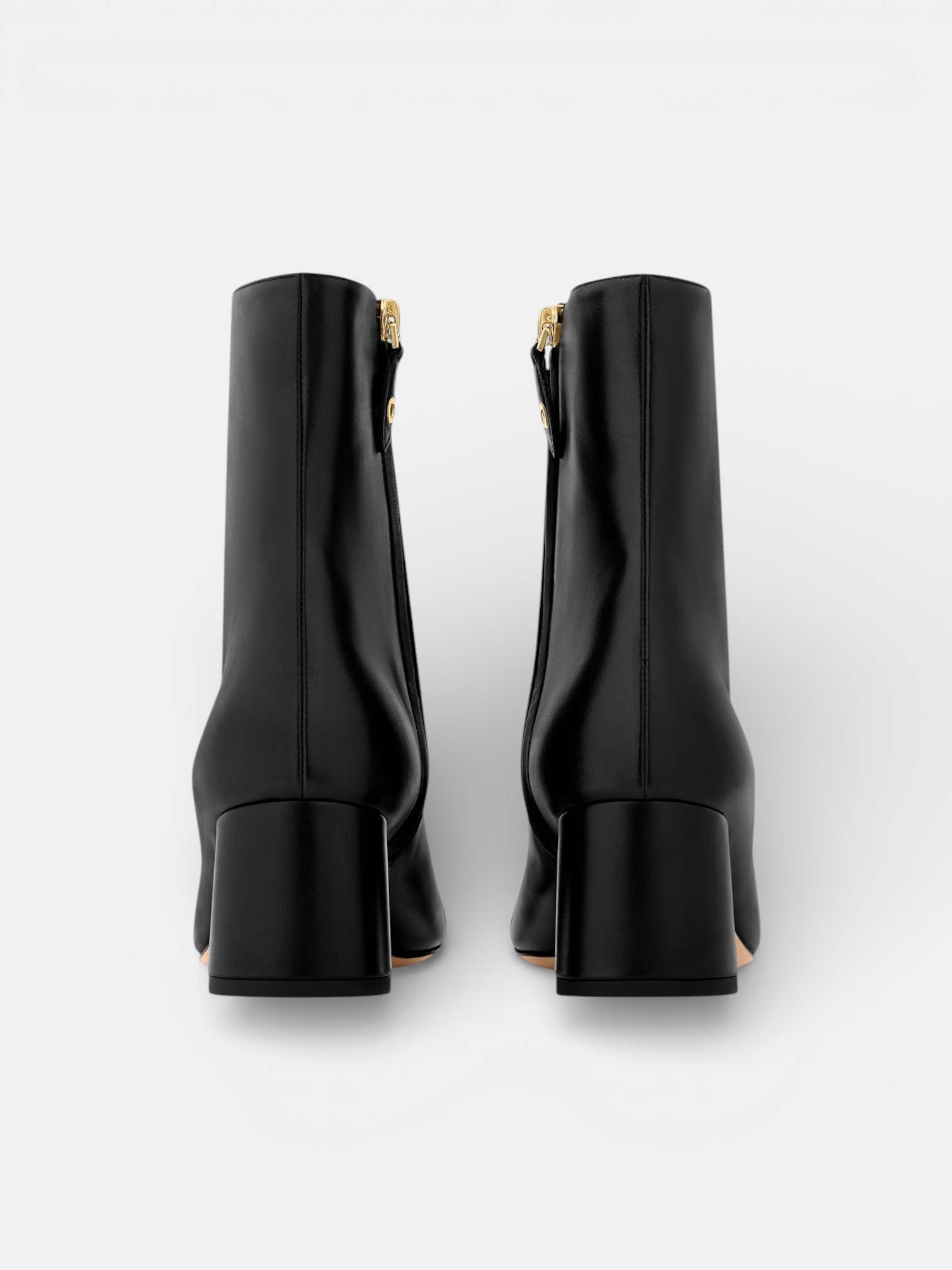 Louis Louis Vuitton Swing Ankle Boots Black – back view in premium quality with AA+ craftsmanship