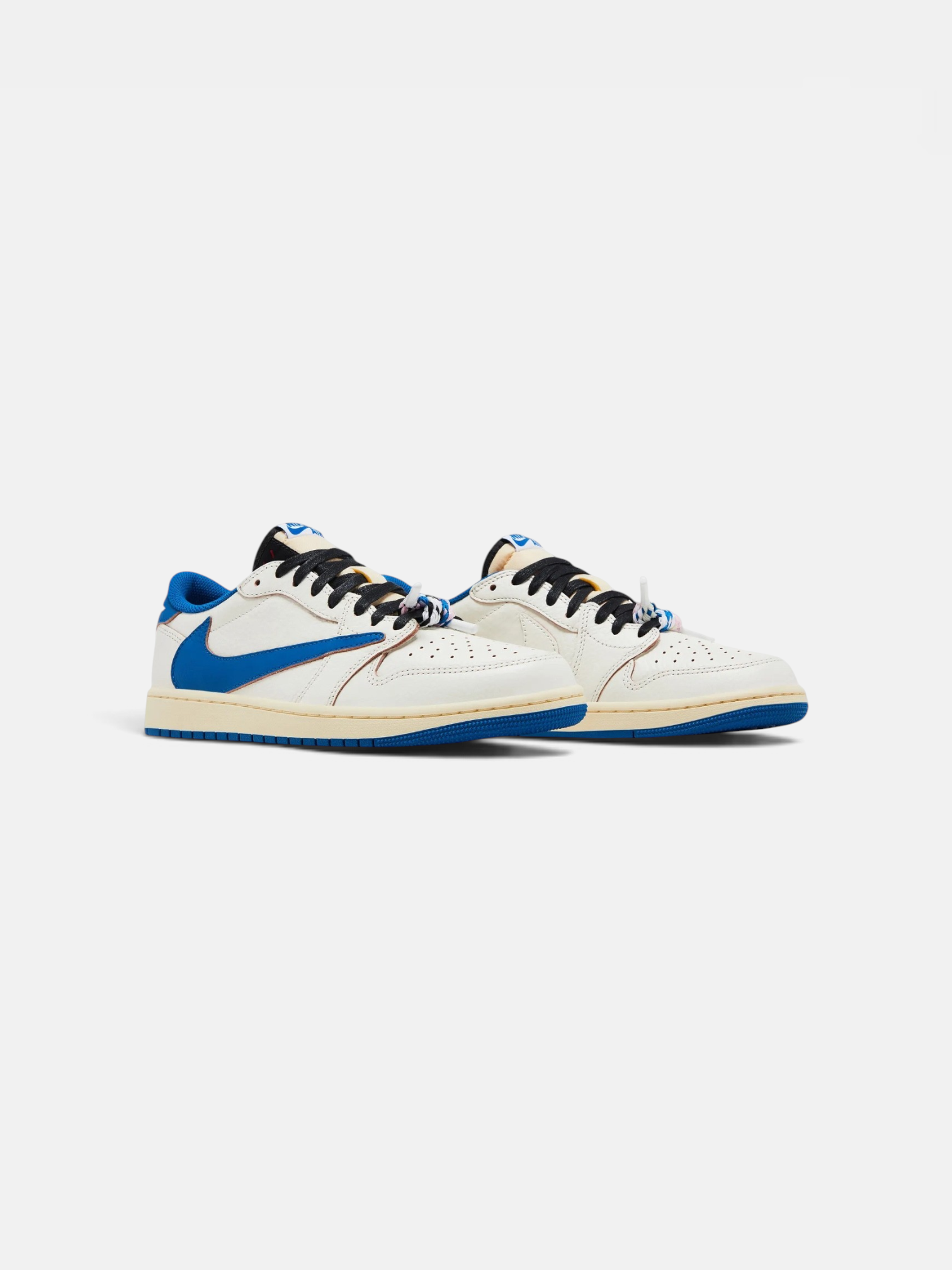 Jordan Jordan 1 Travis Scott Low OG SP Sail Military Blue – detail view in premium quality with AA+ craftsmanship