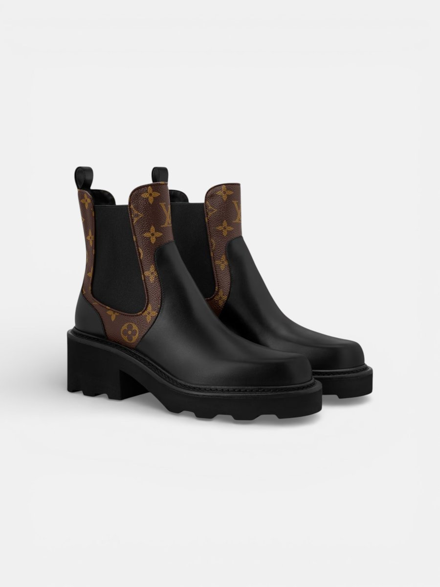 Louis Vuitton Beaubourg Chelsea Ankle Boots Black