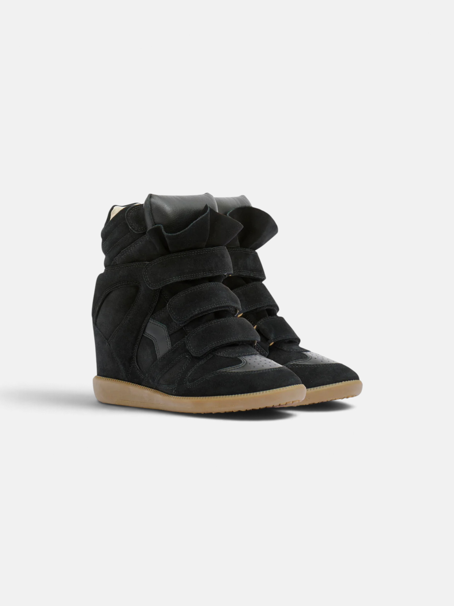 Isabel Isabel Marant Bekett Leather Wedge Sneakers Black – side profile view in premium quality with AA+ craftsmanship