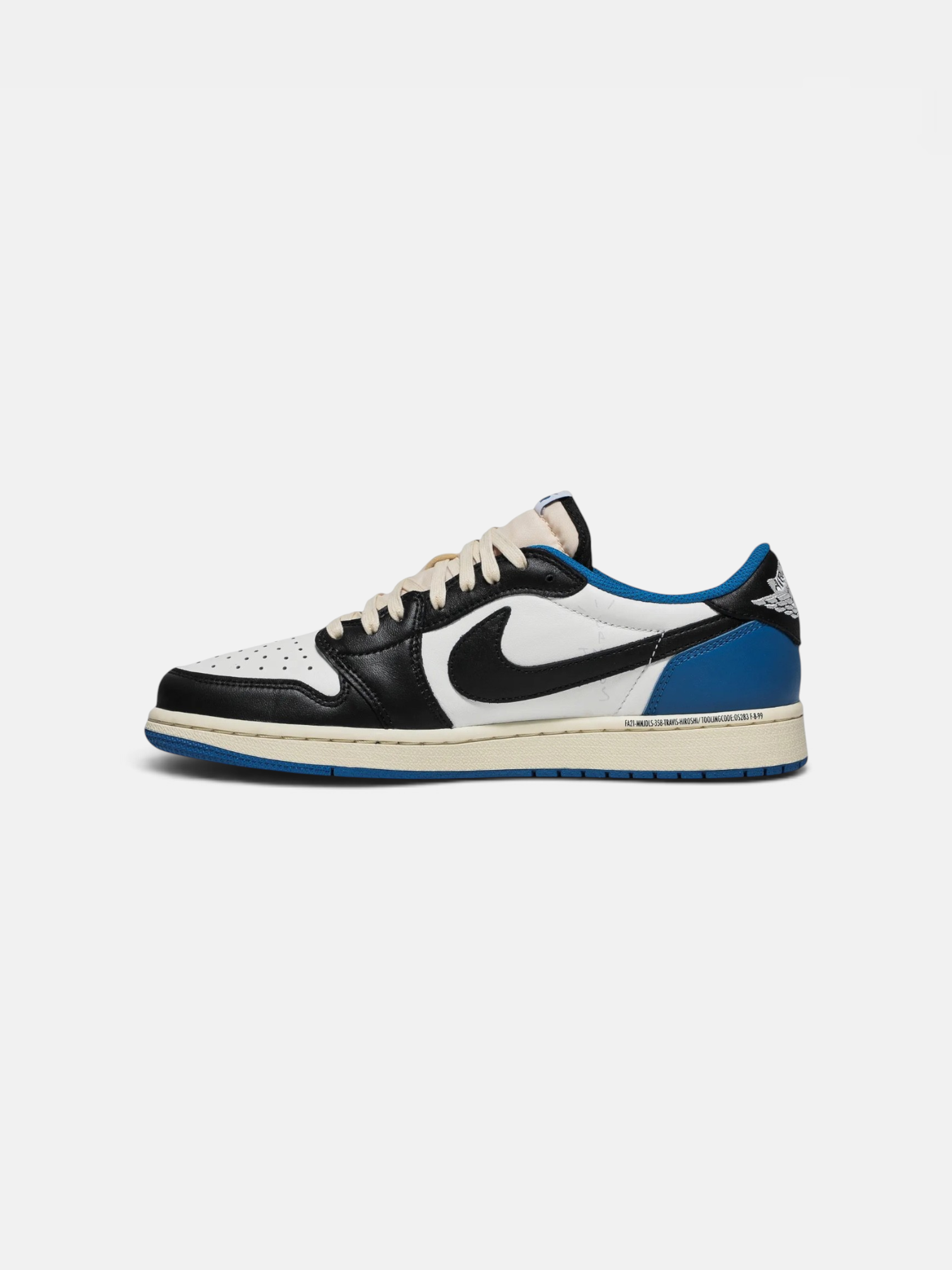 Jordan Jordan 1 Retro Low OG SP Fragment x Travis Scott – side profile view in premium quality with AA+ craftsmanship