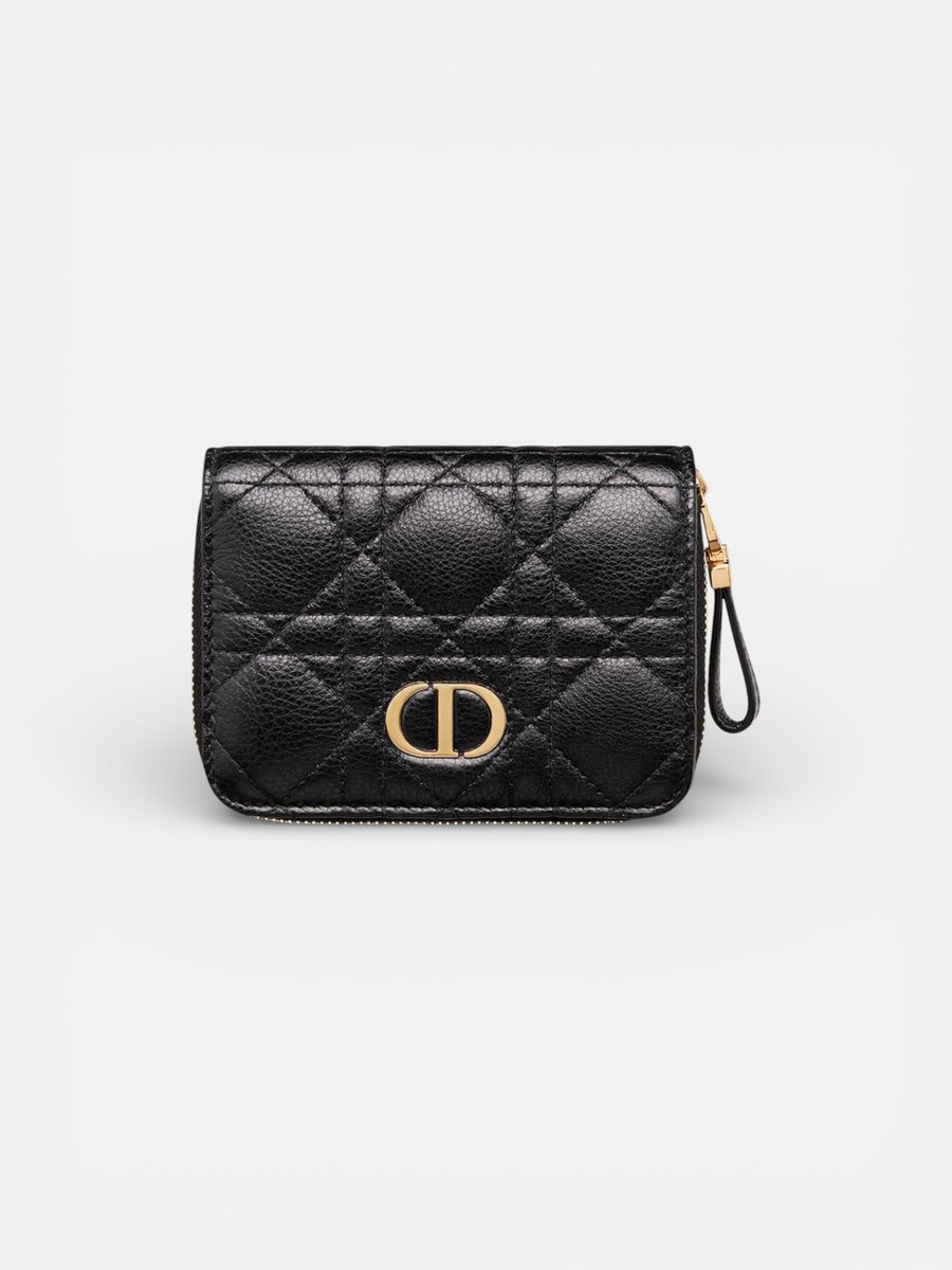 Dior Caro Scarlet Wallet Black