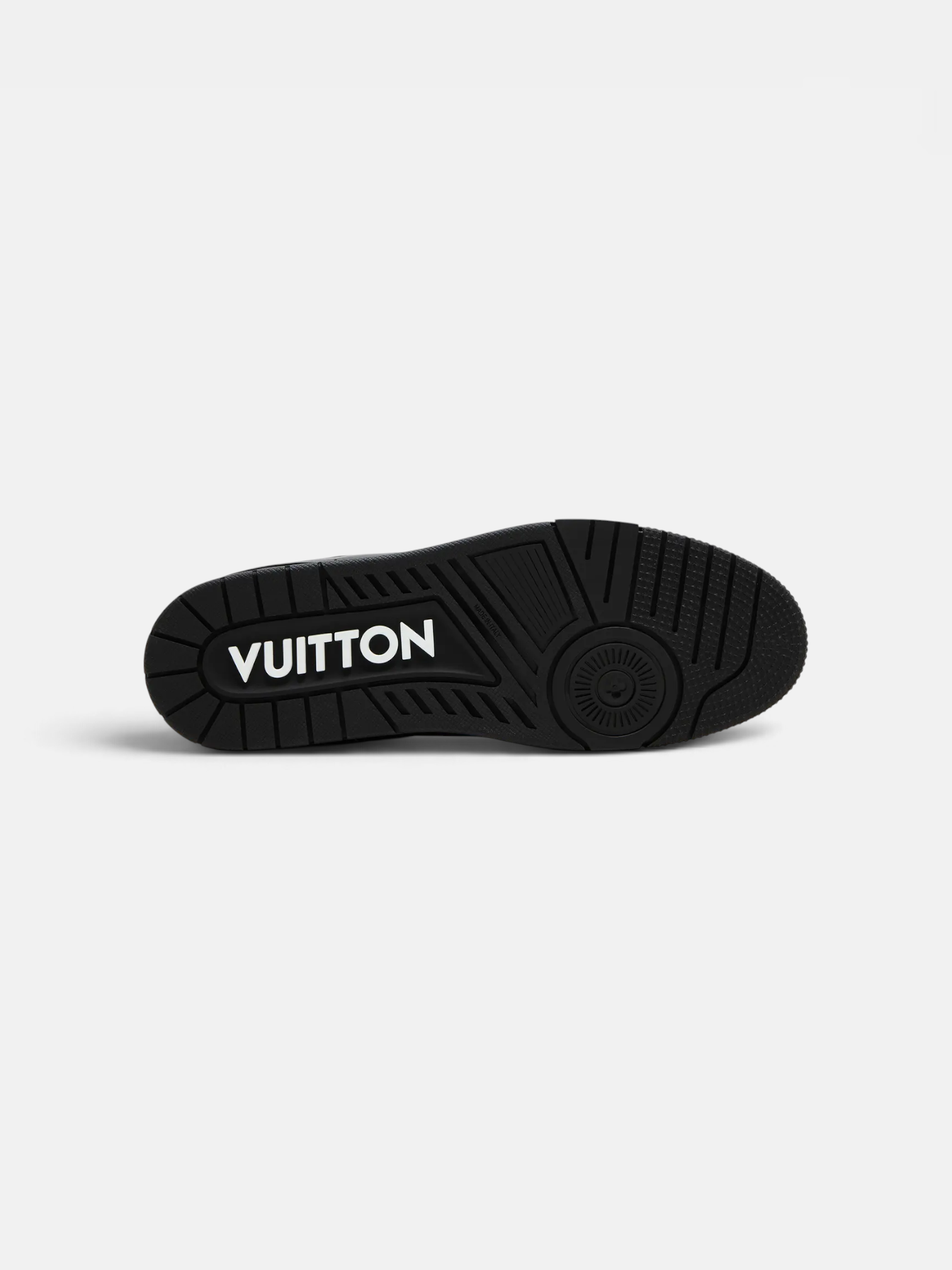 Louis Louis Vuitton Trainer Embossed Monogram Black – close-up detail view in premium quality with AA+ craftsmanship