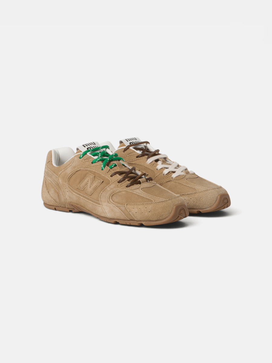 MiuMiu 530 SL Suede Sneakers Ecru - Preview