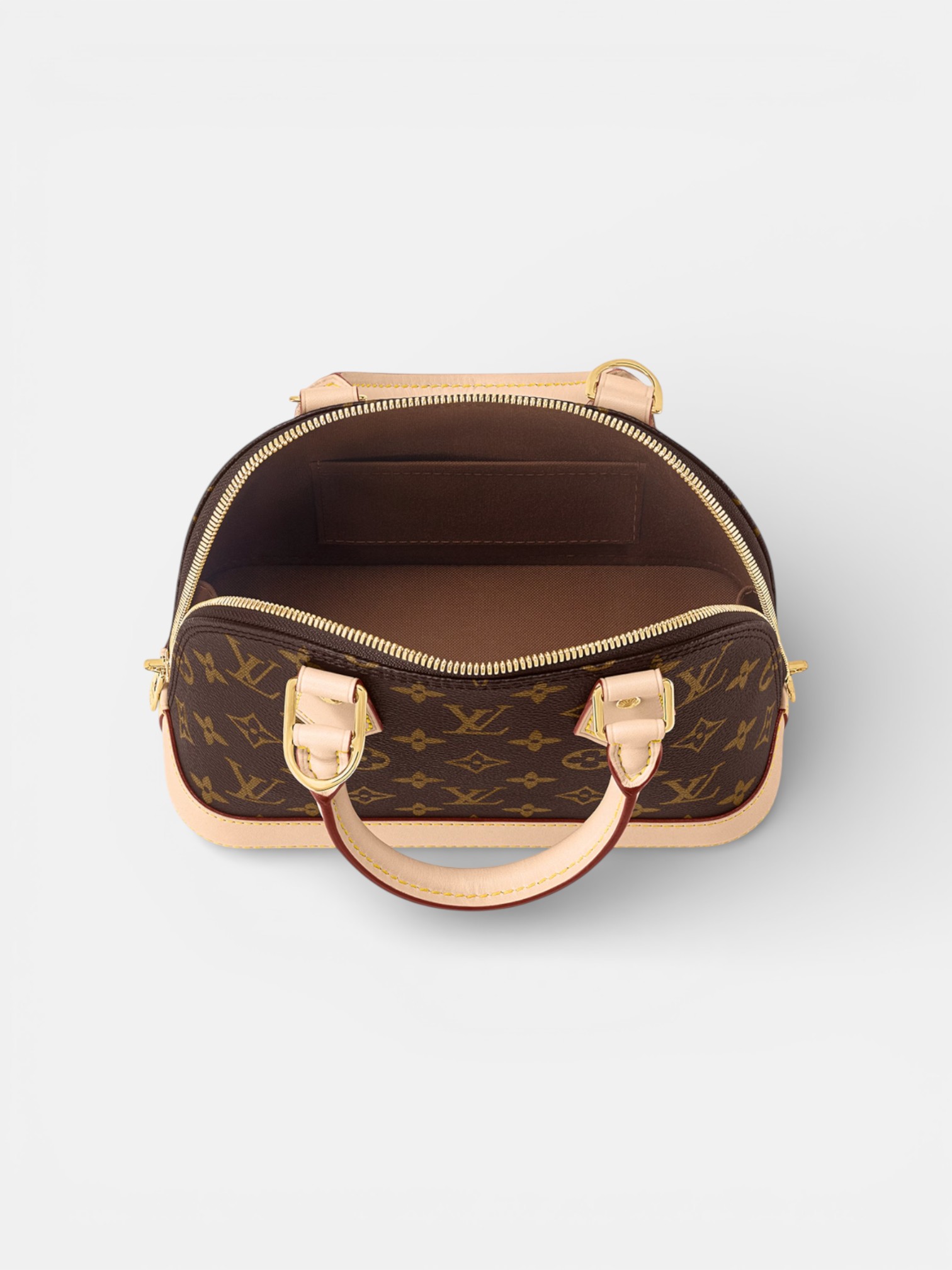 Louis Louis Vuitton Alma BB Brown – close-up detail view in premium quality with AA+ craftsmanship