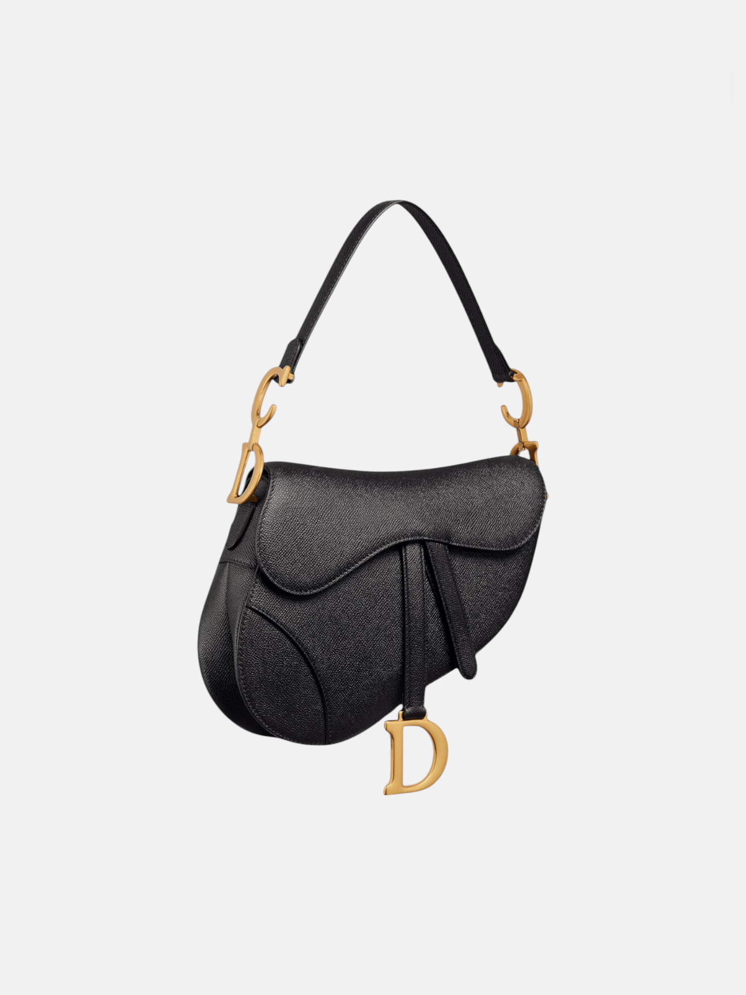 Dior Dior Saddle Bag Grained Black – back view in premium quality with AA+ craftsmanship