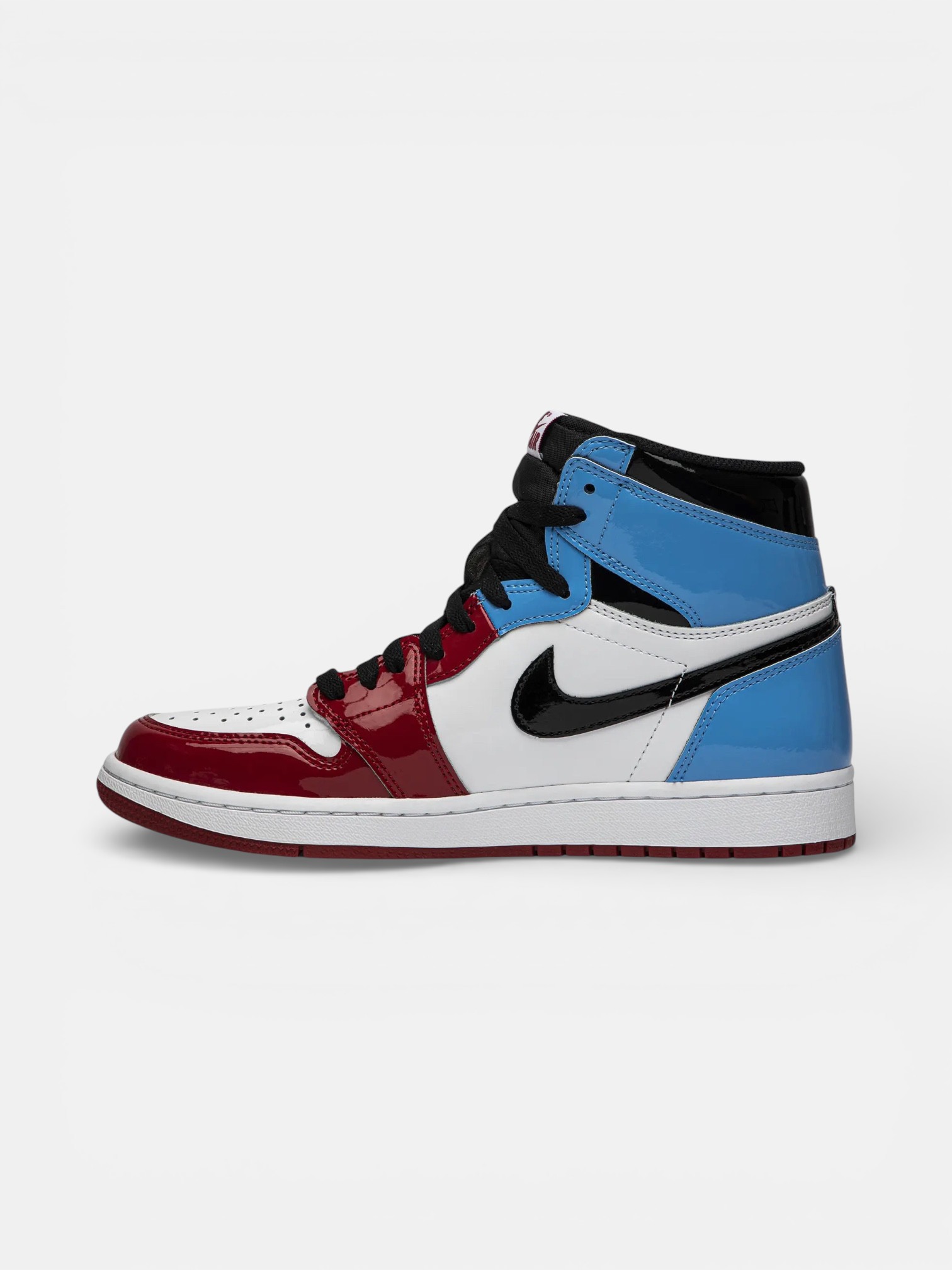 Jordan Jordan 1 Retro High Fearless UNC Chicago – close-up detail view in premium quality with AA+ craftsmanship