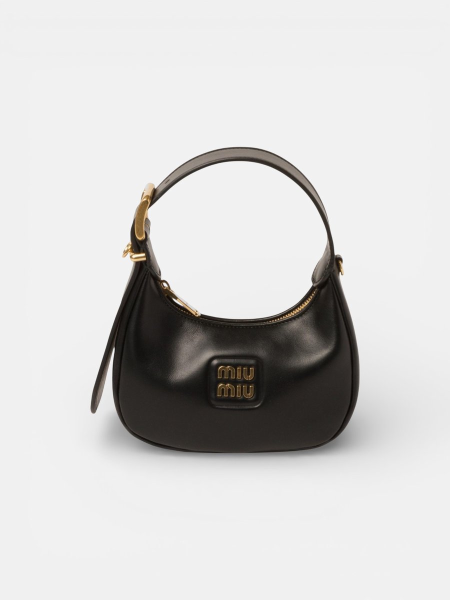 MiuMiu Half-Moon Leather Bag Black